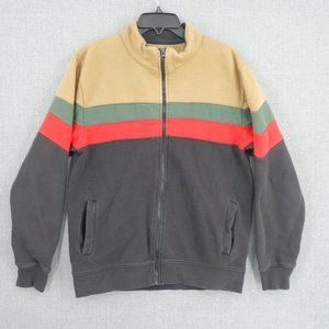 BTW Man Jacket  Mens Medium Brown Black Full Zip Pockets Exclusive Fit Knit